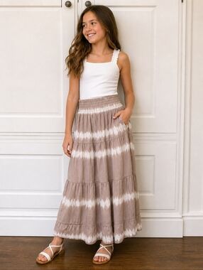 2/$35 H&M girls size 10 Tiered Tie-Dye Maxi Skirt